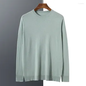 Herentruien Naizaiga Mulberry Silk Cashmere O-Neck Groen Grijs blauw Zwart Black Dunne 2024 Spring Women Pullovers Sweater T-shirt