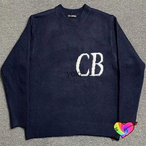 Pulls pour hommes Navy Blue Knit Cole Buxton CB Pull Hommes Femmes Soft Cole Buxton Pull surdimensionné Fit Crewne Pullsyolq