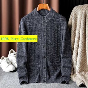 Chandails pour hommes Nouveauté Mode 100% Cachemire Cardigan Homme Grand Tricoté Bouton Ouvert Pull Manteau Plus Taille S M L XL 2XL 3XL 4XL 5XL 6XLL231122