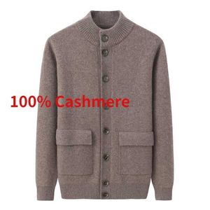 Herentruien Nieuwe aankomst mode Hoge kwaliteit 100% Cashmere Cardigan Mens trui jas winter dik groot formaat