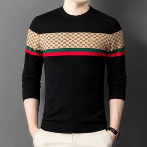 Pulls pour hommes New Luxury G Lettre Marque Designer Coréen col rond rayé à manches longues pull haut décontracté