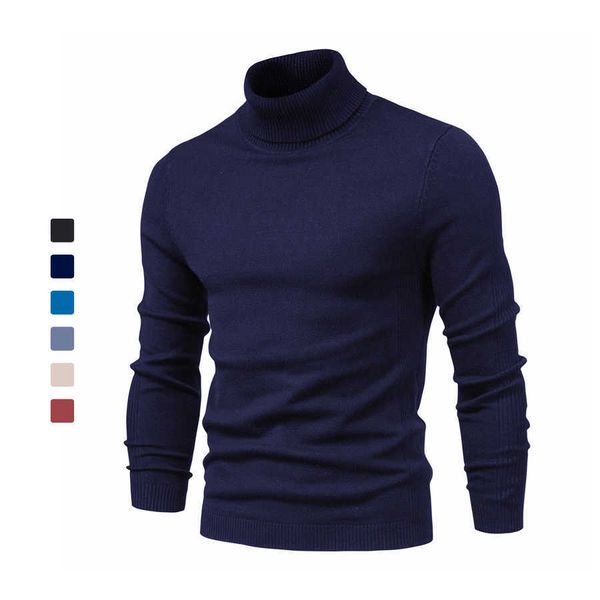 Hommes Chandails Nouveaux Hommes Hiver Col Roulé Épais Casual Col Roulé Solide Couleur Base Qualité Chaud Mince Pull Femmes Tops G221010