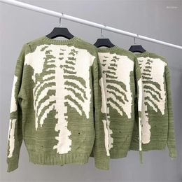 Pulls pour hommes surdimensionnés Kapital Skeleton Jacquard Pull Hommes Femmes 1: 1 Haute Qualité Détruire Pulls tricotés décontractés