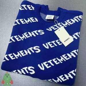 Suéteres de hombre Suéter de gran tamaño VETEMENTS Etiqueta original 1 1 Jersey suelto completo Hombres Mujeres Casual de punto 230109