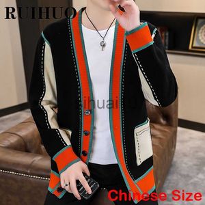 Heren Truien Patchwork Zwarte Mannen Vest Luxe Jumper Heren Truien Kleding Chinese Maat 4XL 2023 Herfst Winter Nieuwkomers J230808