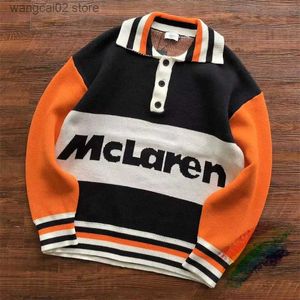 Heren Truien Patchwork Staande Kraag Jacquard Trui Mannen Vrouwen 1 1 Beste Kwaliteit Oversized Oranje Sweatshirts T231016
