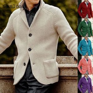 Sweaters de Men S talla grande 4xl 5xl Hombres otoño Knitting Winter Warm Coats Mens Basic Top Cardigans Diseño de bolsillo Juques de suéter 2023 231027