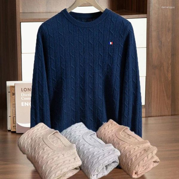 Pulls pour hommes Plus Taille 4XL Pull en cachemire Pulls à tricoter O-Cou Chaud Casual Fit Laine Automne Hommes Corée Hiver Vêtements épais