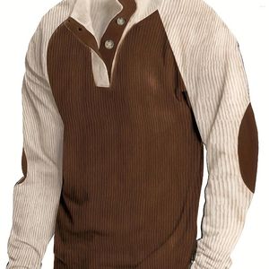 Herensweaters Grote maten Contrasterende kleur Sweatshirt Mode Casual bandkraag Tops voor lente herfst winterkleding