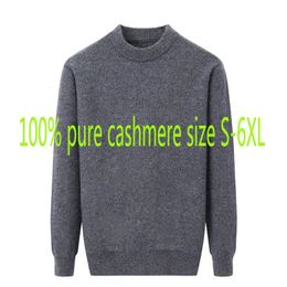 Herensweaters Pull 100% Cachemire Homme Grand Chaud epais Decontracte Col Rond Ordinateur Pulls Grande Taille Hiver S-5XL 6XL Nouvelle Mode 231205