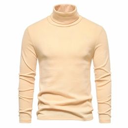 Herensweaters Pull a col roule pour hommes pull a fond tricots decontractes coupe couvertes pull solide commande par document mode mannelijk 231205