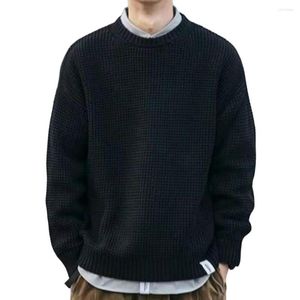 Pulls pour hommes Pull Pull Pull Côtelé Confortable Résistant Au Froid Automne Hiver Couleur Unie Pull Lâche Hommes Vêtements Quotidiens