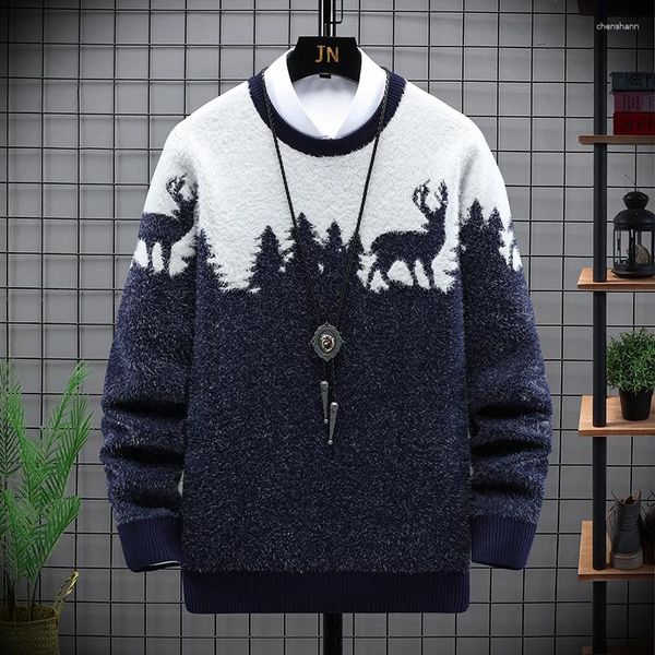 Sweaters para hombres Párrasis para hombres suéter de invierno vintage en invierno y ropa de lujo coreana hombres vendiendo productos tejidos
