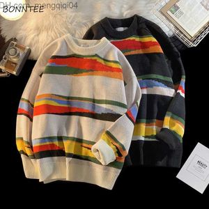 Heren truien pullovers heren Harajuku Designer Handsome Street Clothing Fashion Clothing Sweater Winter Basis Casual Round Round Neck Full Match Youth Cool Z230814