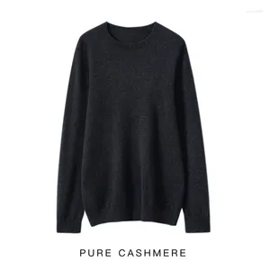 Herentruien Pure Cashmere Sweater Crew Neck Herfst en winterpullover Solid Color Loose Base Shirt