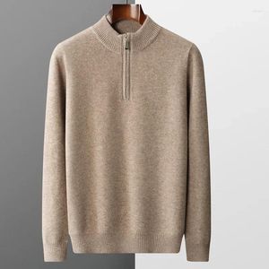 Herentruien Pure Cashmere Sweater Gebreide groot formaat high-end wol half high nek dikke pullover winter jeugd wilde warme top