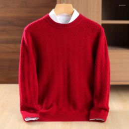 Pulls pour hommes Pure Laine Pulls à tricoter Hommes 6 couleurs Hiver Oneck Pleine manches Couleur unie Jumpers Mâle Chaud Tricots YL01