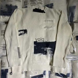 Pulls pour hommes RAF Digital Patch Round Ne Sweater High Street Pull surdimensionné imprimé en tricot Sweateryolq