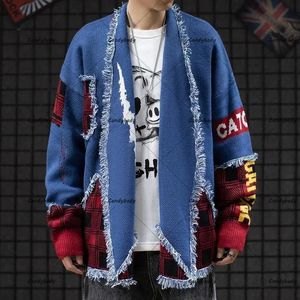 Pulls pour hommes Rétro Japonais National Vent Chat Barbe Pull Mâle Couple Y2K Street Marque De Mode Lâche Tendance Coréenne Cardigan Manteau Top 231127