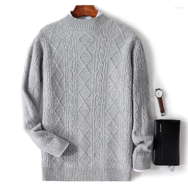 Prilleurs pour hommes S-xxxl Pullver Cashmere Sweater 23 Tricot Casual 100 Pure Pure Half High Collar Loose Coat 3 Couleurs