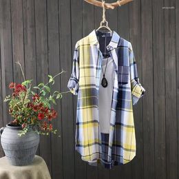 Pulls pour hommes chemises femmes élégant imprimé à carreaux automne à manches longues Cardigan chemise ample vêtements d'extérieur irréguliers surdimensionnés hauts mince veste tunique