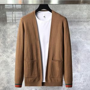 Pulls pour hommes Modèle simple Cardigan imprimé Veste Hommes Designer Marque Mode Poche Pull tricoté Manteau 2023 Casual