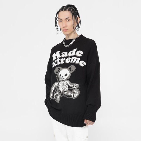 Pulls pour hommes Skulls Bear Modèle Pull surdimensionné Mode Tricoté Harajuku Pulls Y2K Streetwear Manches longues Hiver Hommes Vêtements