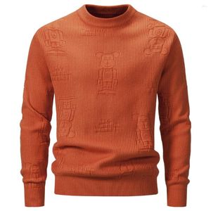 Herensweaters Slim Fit Beer Gebreid Oranje Trui Voor Heren Trui O-hals Dieptepunt Man Eenvoudig Informeel Dagelijks Veelzijdige kleding