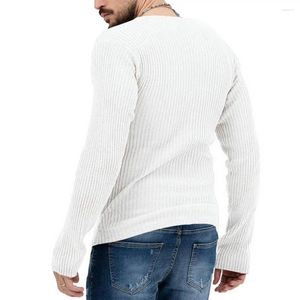 Herensweaters, nauwsluitende trui met V-hals, stijlvol diepgebreid, slim fit, geribde lange mouwen, effen kleur voor herfst, winter