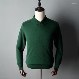 Sweaters voor heren Smart Casual Cashmere V-Neck gebreide mannen Mode Dikke Solid H-Straight Pullover Sweater 4Color S-2XL