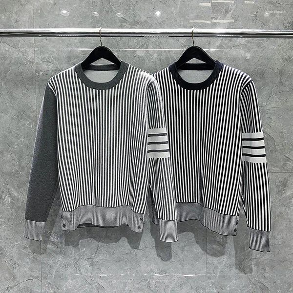 Pulls pour hommes Pull en laine de coton doux Crewneck Summer Sweatercoat Stripe Designer Tricoter Pulls de style coréen