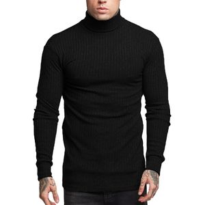 Herentruien zachte warme gebreide truien mannen Casual rekbare fitness wandelende tops schildpad nek lange mouw pullover slanke fit trui man t -shirt 221123