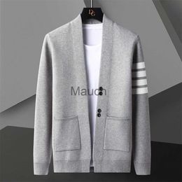 Sweaters voor heren Solid Color Cardigan Heren Sweaters Herfst Nieuwe mode Contrasterende strepen Cardigan Sweater Sueter HOMBRE LOS HOMBRES Abrigos J230901