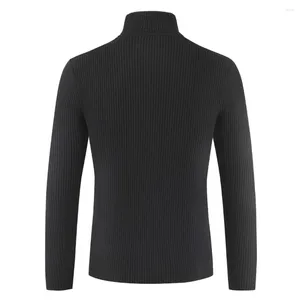 Suéteres para Hombre Jersey de Cuello Alto de Color sólido Jersey de Invierno de Punto Jersey de Manga Larga Tallas M 3XL Negro/Blanco/Rojo/Albaricoque/Azul Marino