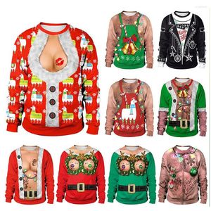 Herentruien spoof sexy borst vrouwen lelijke kersttrui schattige alpaca grappige mannen pullovers vakantief feestjurk jumpers sweatshirts