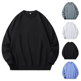 Pulls pour hommes Sports Fan Sweatshirts Sweats à capuche Mens Mode Loisirs Simple Encolure filetée Couleur unie et sweat-shirt rond français