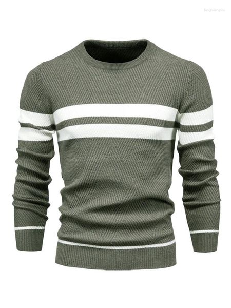 Pulls pour hommes printemps et automne pull à rayures décontracté pull coloré col rond taille européenne tricots