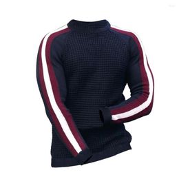 Ponts-pulls pour hommes printemps / automne 2023 Europe-Usa Style mince Piloulttes Men O-cou rayé à manches longues à manches longues Pulle en tricot mince