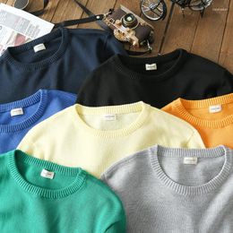 Men's Sweaters Spring Autumn Cotton Casual Knitted Sweater Men Solid Pullovers Long Sleeve Fit Type O-Neck Knitting 8507