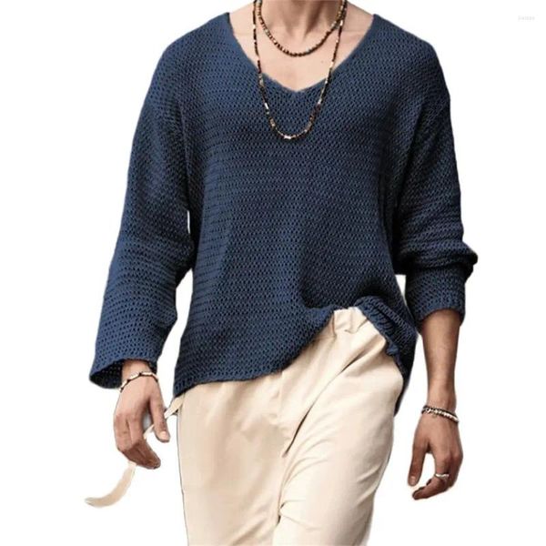 Pulls masculins printemps / automne mode Euro-American Style Knitwear Pilouvers Men / Jeunesse en V V Vintage Slim à manches longues Vintage