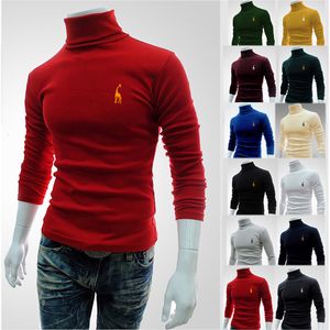 Pulls pour hommes Printemps Automne Hiver Coton Cachemire Haute Élastique Mode À Manches Longues Chemise Casual Sport Col Roulé Qualité Tops 230919