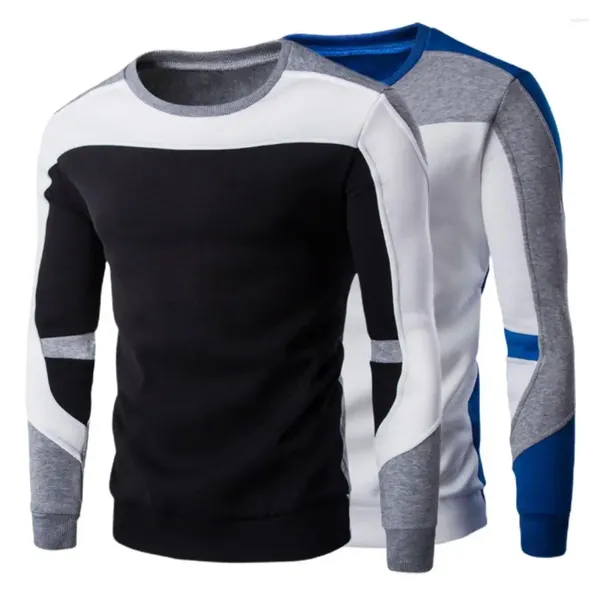 Suéteres para hombres Sudadera de primavera Todo fósforo Hombres Secado rápido Agradable para la piel Elegante Contraste Colores Jersey