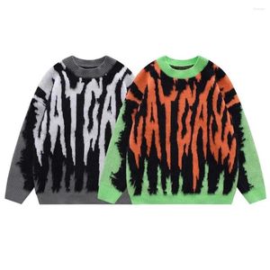 Ponts-pulls pour hommes Street Street Hip Hop Round Round Neck Pullover Pull pour les hommes à la mode décontractée Punk rétro tricoté Men de street