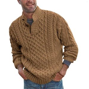 Suéteres para hombres Flor de rayas Suéter de manga larga Masculino Color sólido Media cremallera Otoño Invierno Ropa Simple Slim para hombre Moda