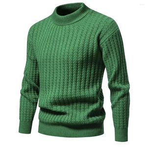 Suéteres para Hombres Estilo Otoño Invierno Suéteres de Punto Cálidos/Jersey de Cuello Redondo de Color Sólido Ajustado para Hombre/Suéter Harajuku de Manga Larga para Hombre