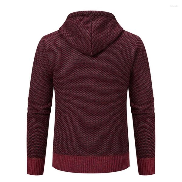 Pulls pour hommes Cardigan tricoté élégant pour hommes Pull à capuche Veste Épaissir Vêtements de sortie d'hiver Rouge Bleu Vert Marron Gris