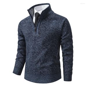 Chandail à chasque pour hommes chemises en tricot à la mode Colding Botting Stand-up Cold-Up Automne et hiver épaissis chaud