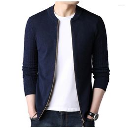 Pulls pour hommes Pull Hommes Cardigan Blusa De Frio Masculino Solide Casual Tricots Slim Fit Zipper Pull Homme Tricoté