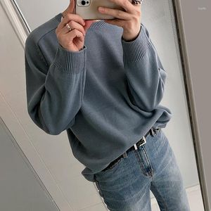 Pulls pour hommes Pull Hommes Harajuku Pull tricoté Casual Col rond Hip Hop Streetwear Loose Jumper Solid Color Knitwear Z155