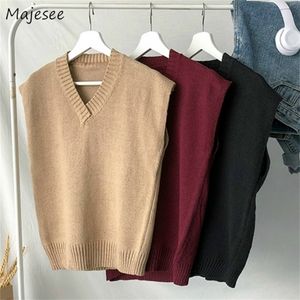 Pulls pour hommes Pull Gilet Hommes Plus Taille 2XL Printemps Automne Oversize Hommes Gilets Solide Simple All-Match Col V Couples Rétro Kaki Doux Ulzzang 220921